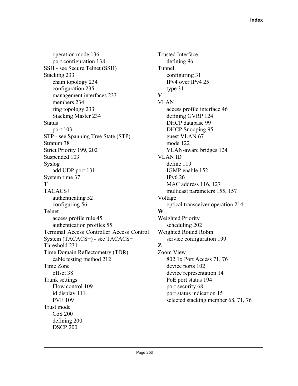 Allied Telesis AT-S95 WEB User Manual | Page 253 / 254