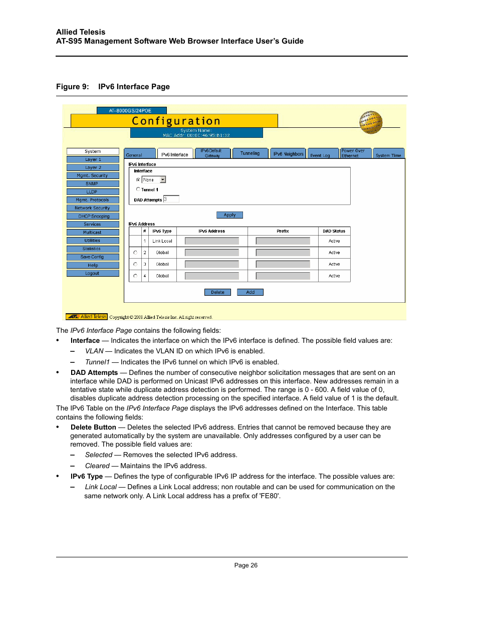 Allied Telesis AT-S95 WEB User Manual | Page 26 / 254