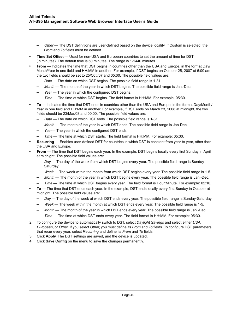 Allied Telesis AT-S95 WEB User Manual | Page 40 / 254