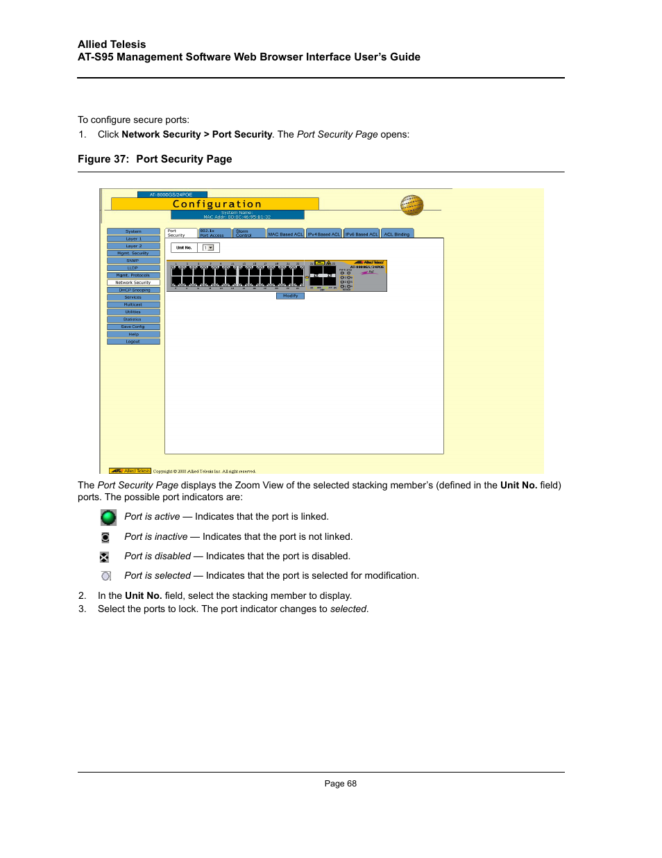 Allied Telesis AT-S95 WEB User Manual | Page 68 / 254