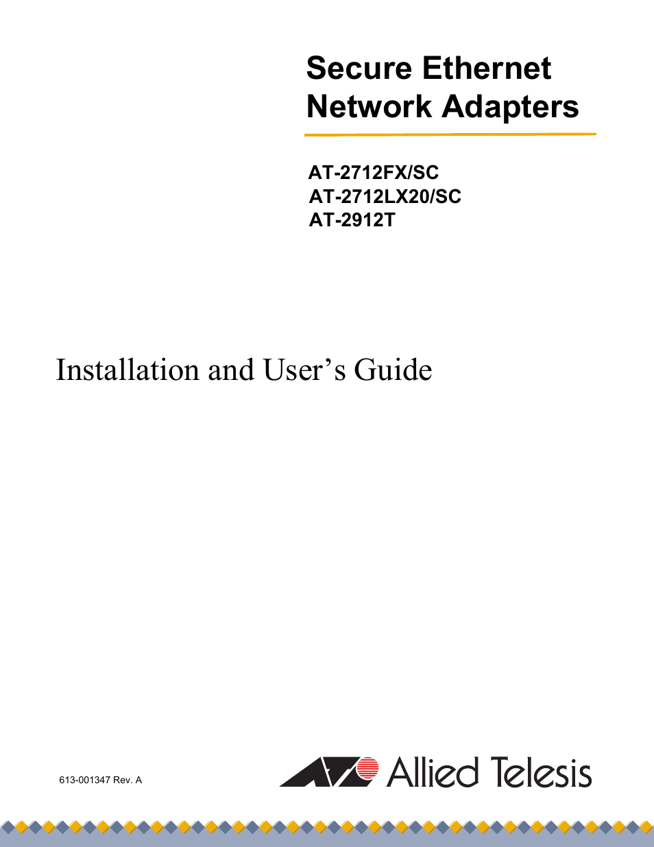 Allied Telesis AT-2912T User Manual | 100 pages