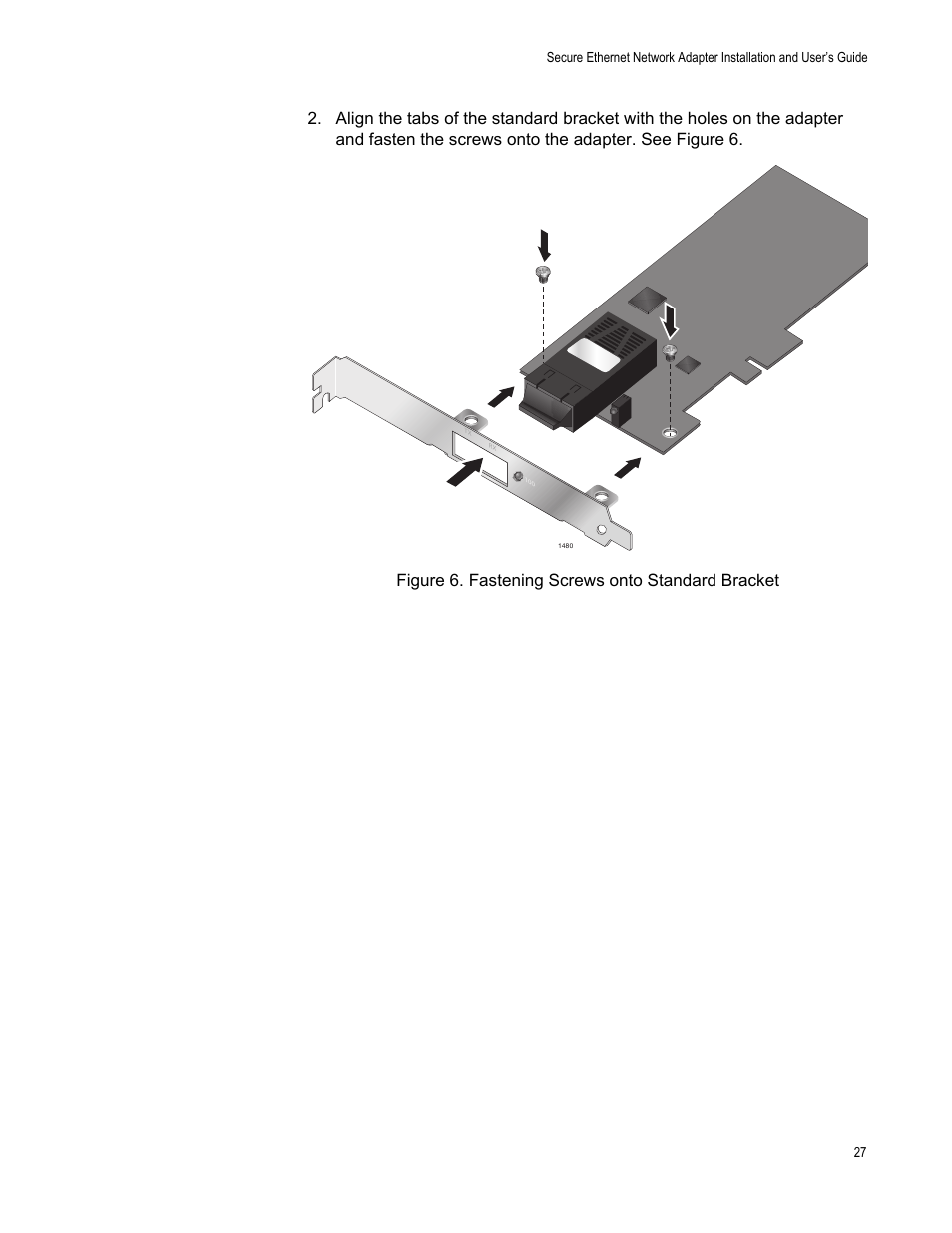 Figure 6. fastening screws onto standard bracket | Allied Telesis AT-2912T User Manual | Page 27 / 100