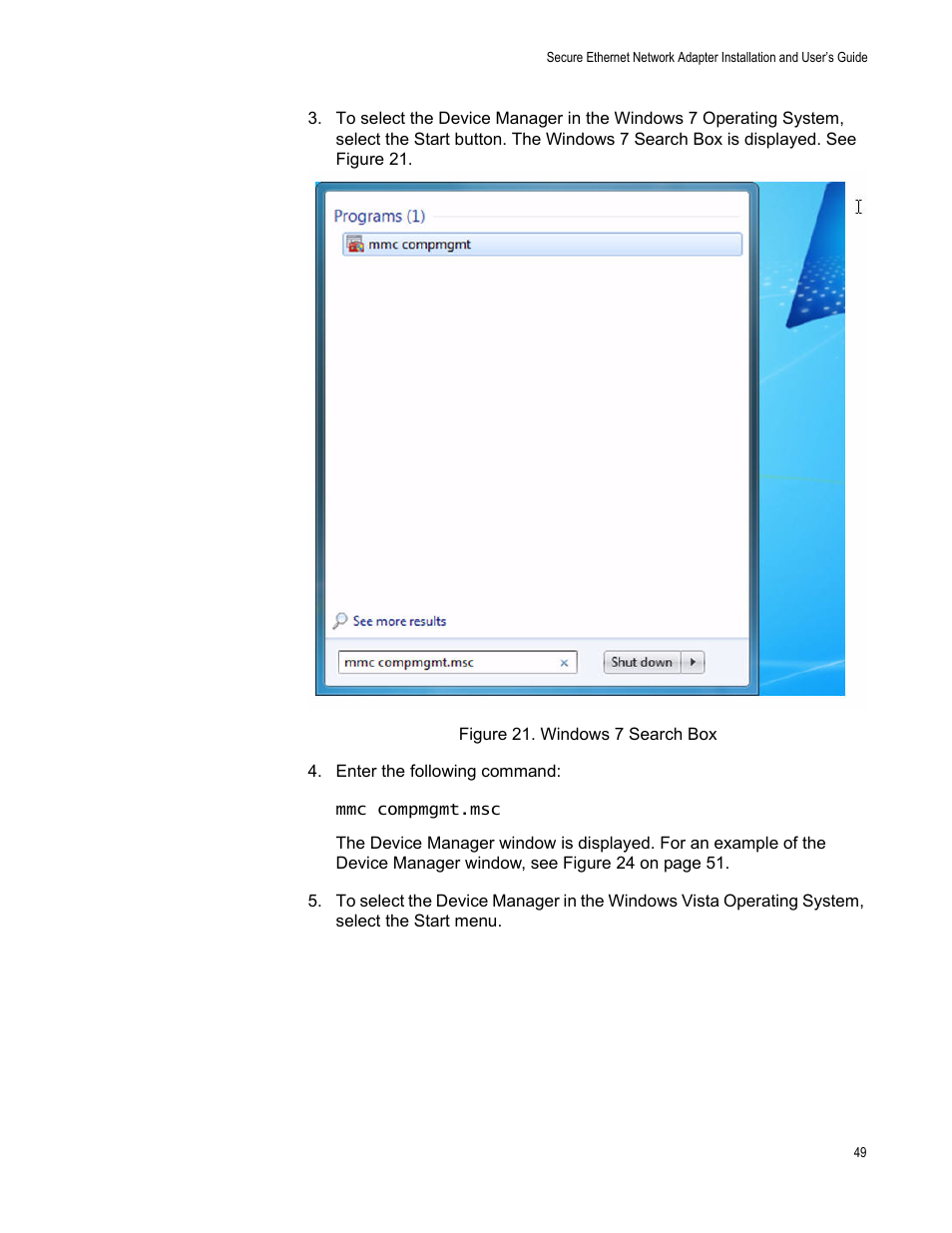 Figure 21. windows 7 search box | Allied Telesis AT-2912T User Manual | Page 49 / 100