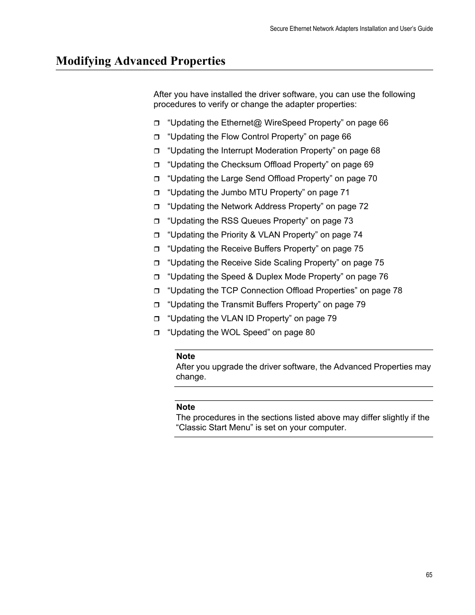 Modifying advanced properties | Allied Telesis AT-2912T User Manual | Page 65 / 100