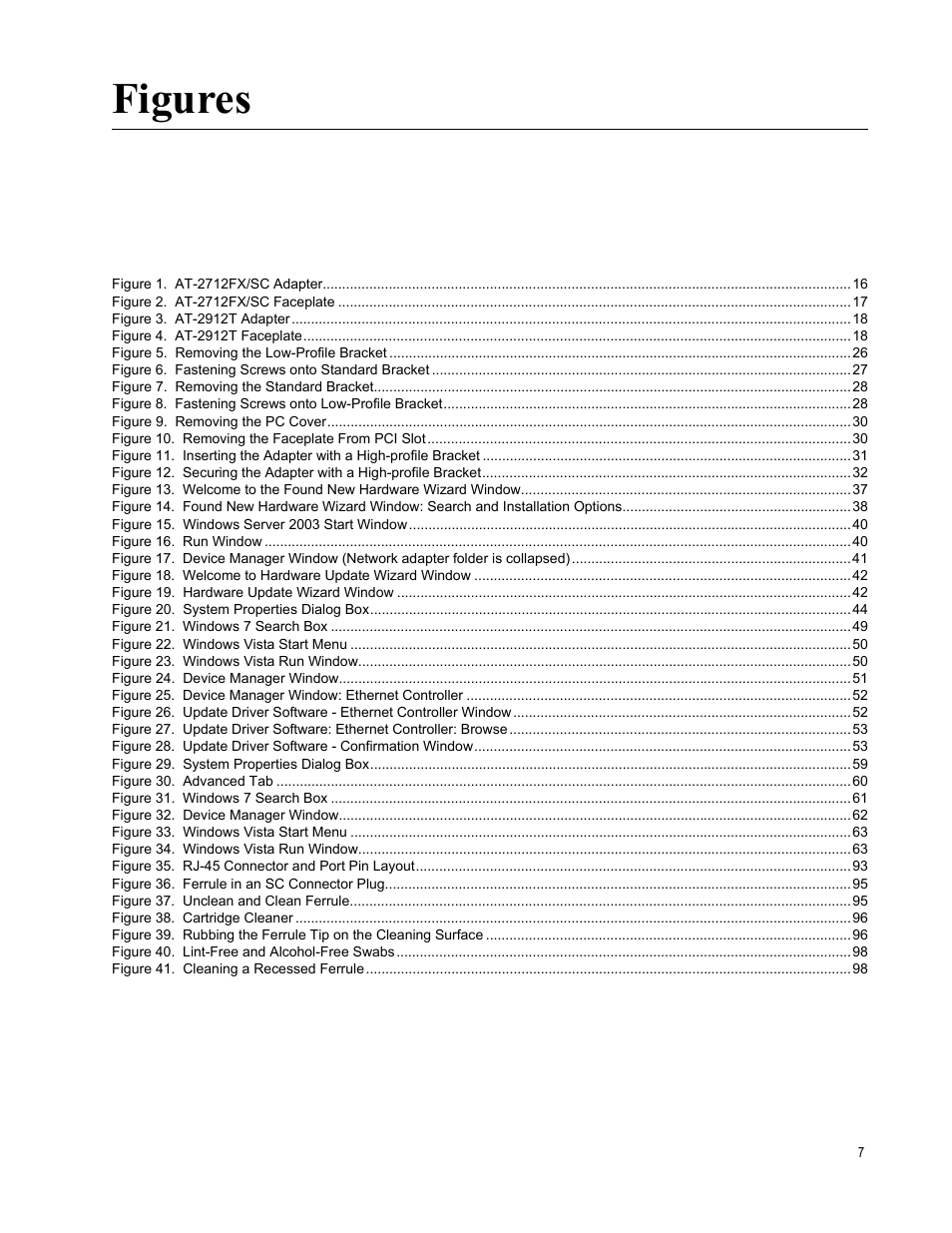 Figures | Allied Telesis AT-2912T User Manual | Page 7 / 100