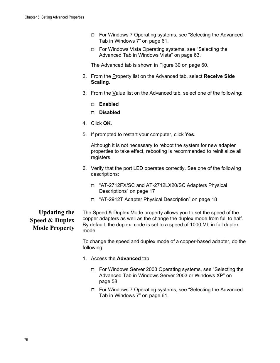 Updating the speed & duplex mode property | Allied Telesis AT-2912T User Manual | Page 76 / 100