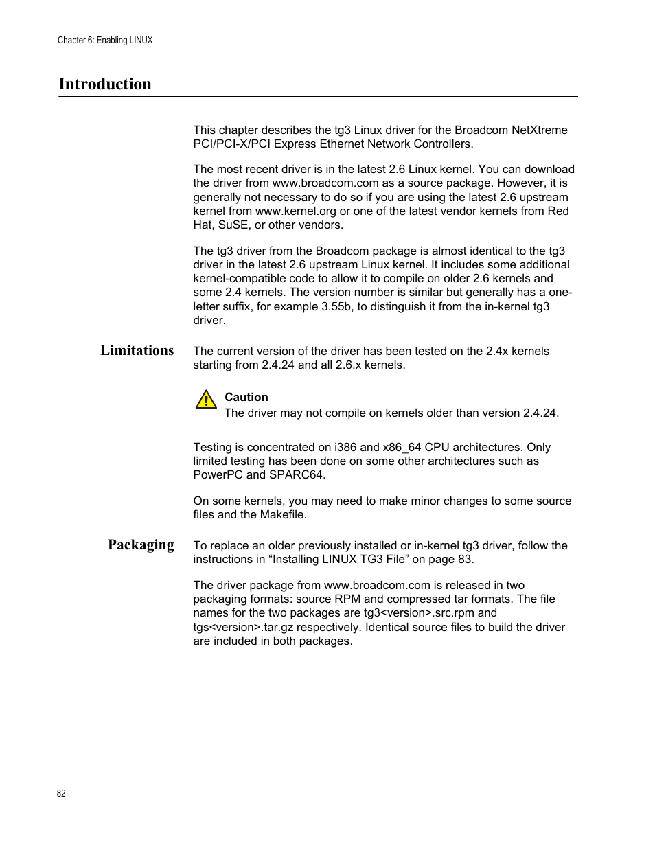 Introduction, Limitations, Packaging | Limitations packaging | Allied Telesis AT-2912T User Manual | Page 82 / 100