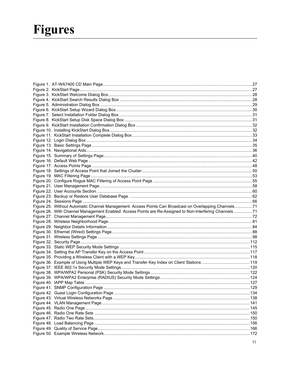 Figures | Allied Telesis AT-WA7400/EU User Manual | Page 11 / 364