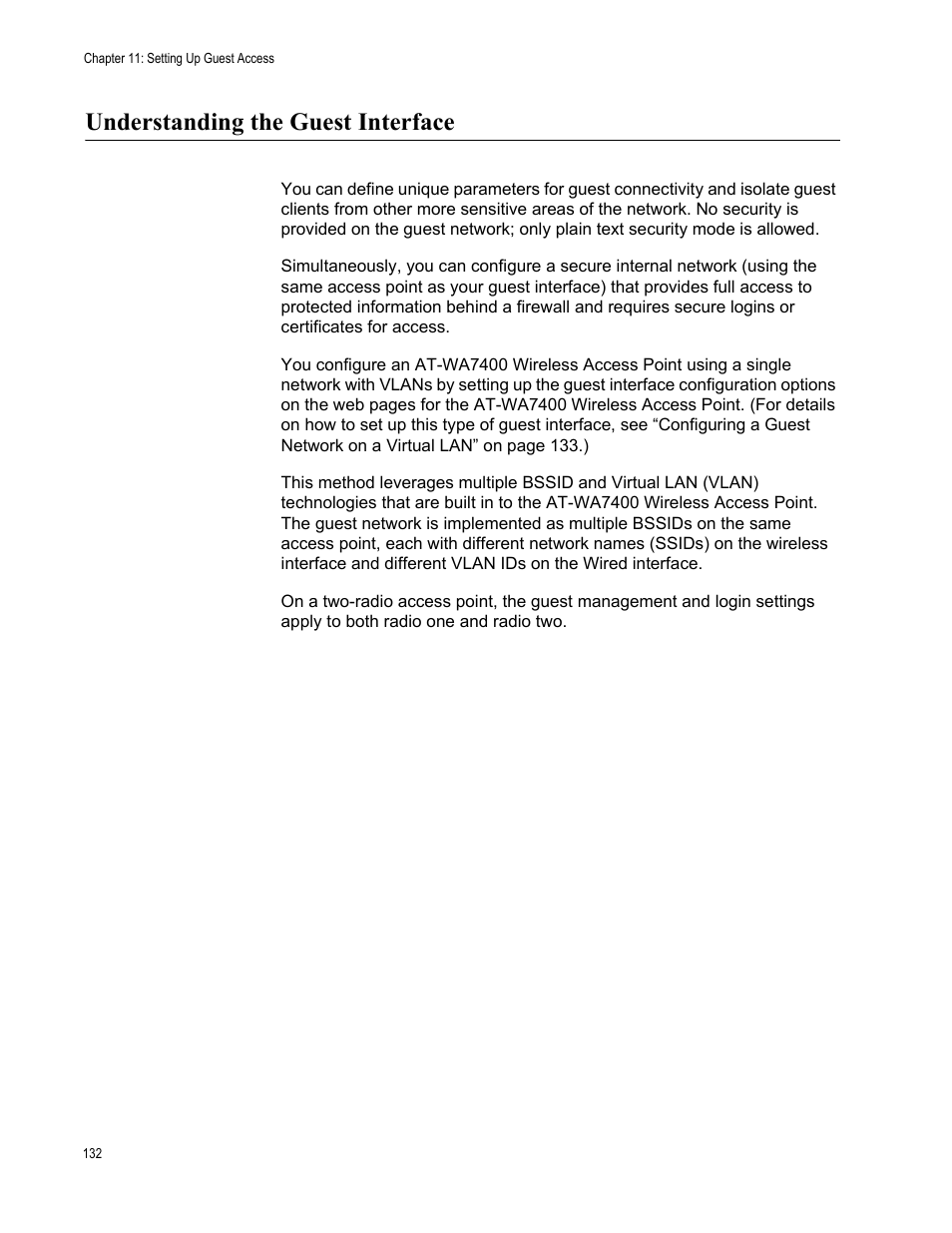 Understanding the guest interface | Allied Telesis AT-WA7400/EU User Manual | Page 132 / 364