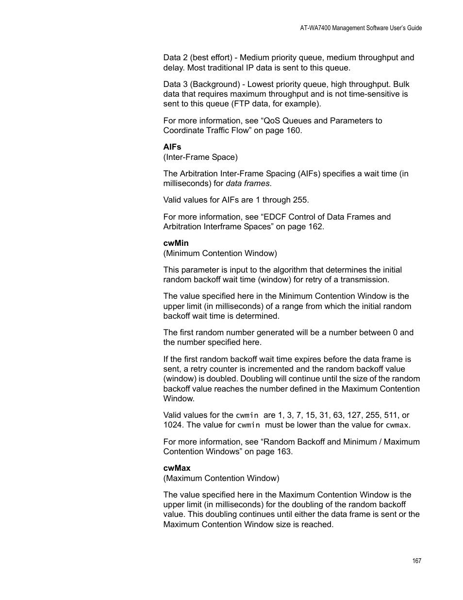 Allied Telesis AT-WA7400/EU User Manual | Page 167 / 364