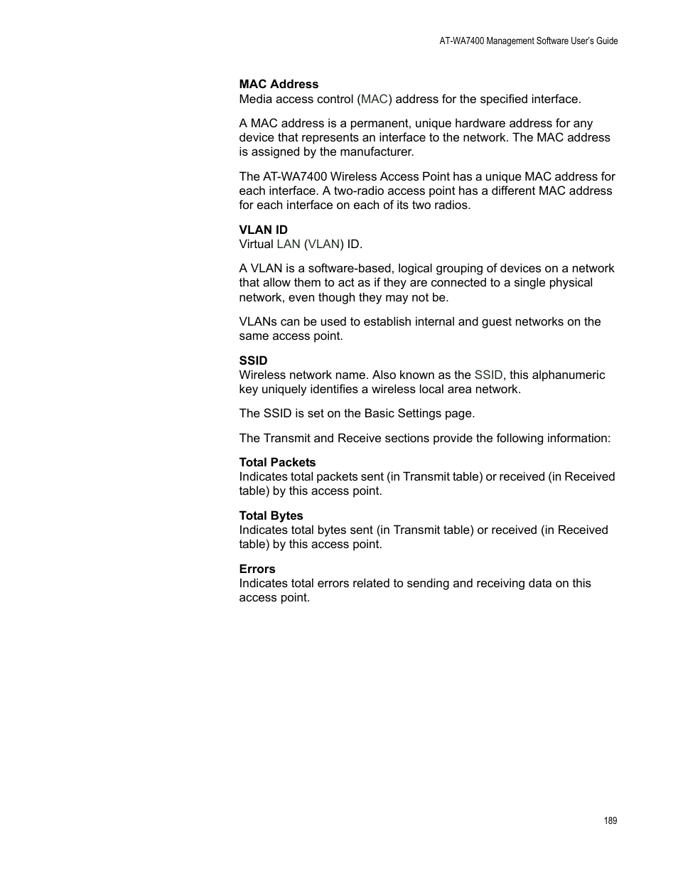 Allied Telesis AT-WA7400/EU User Manual | Page 189 / 364