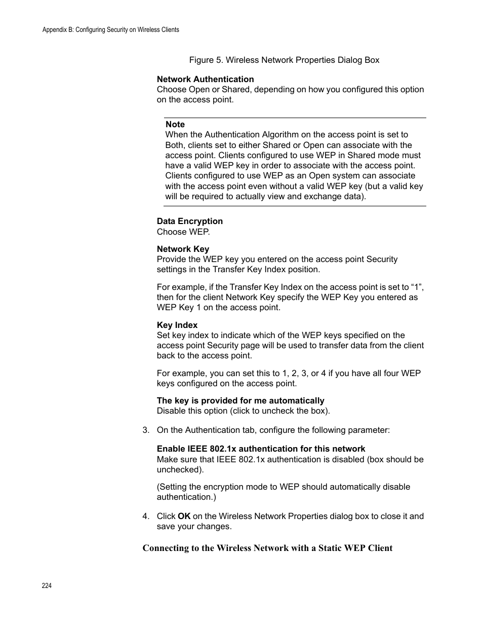 Figure 71. wireless network properties dialog box | Allied Telesis AT-WA7400/EU User Manual | Page 224 / 364