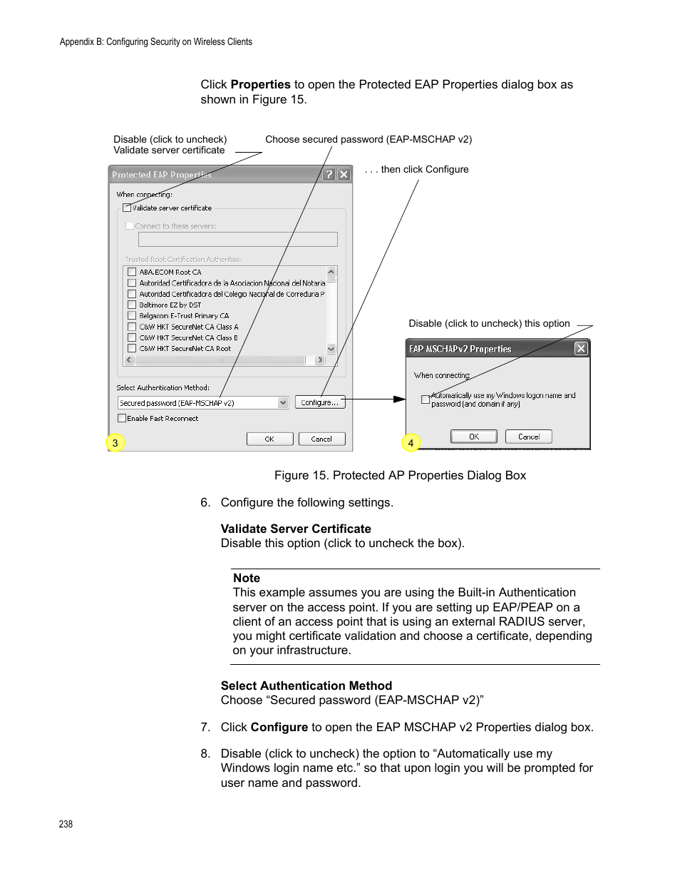 Figure 81. protected ap properties dialog box | Allied Telesis AT-WA7400/EU User Manual | Page 238 / 364