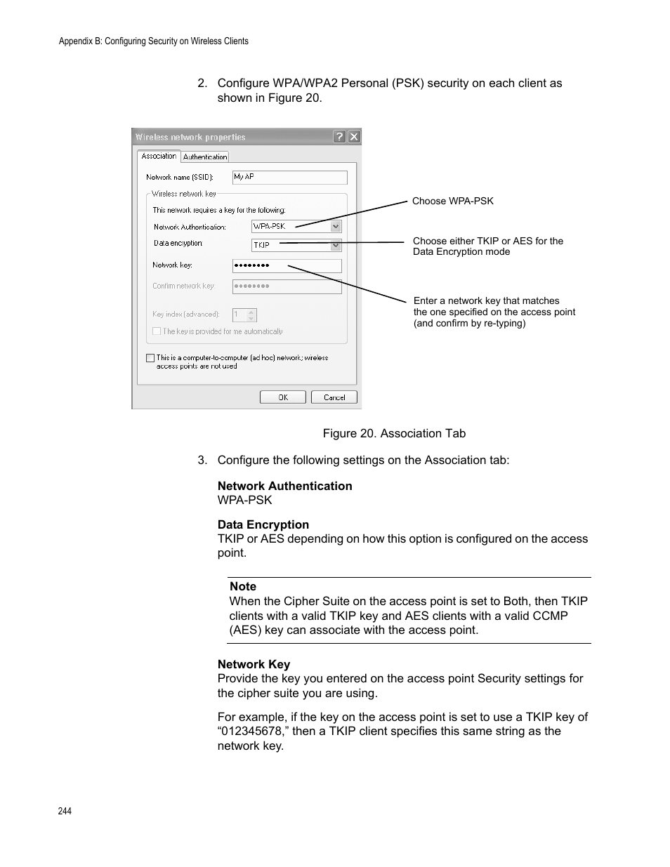Figure 86. association tab | Allied Telesis AT-WA7400/EU User Manual | Page 244 / 364
