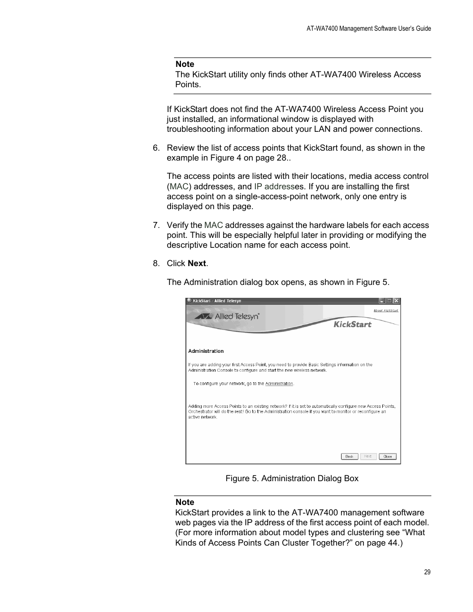 Figure 5. administration dialog box | Allied Telesis AT-WA7400/EU User Manual | Page 29 / 364