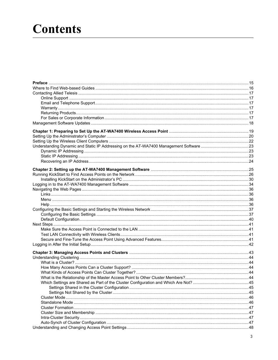 Allied Telesis AT-WA7400/EU User Manual | Page 3 / 364