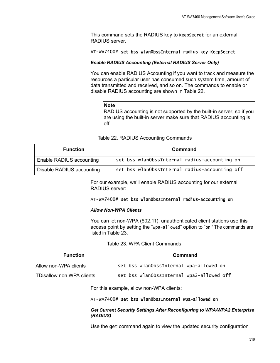 Allied Telesis AT-WA7400/EU User Manual | Page 319 / 364
