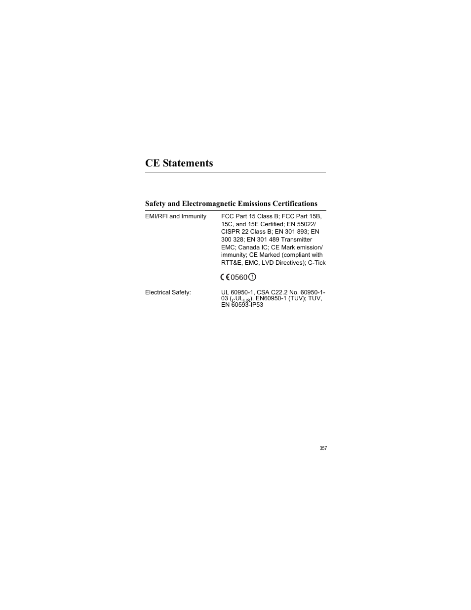 Ce statements | Allied Telesis AT-WA7400/EU User Manual | Page 357 / 364