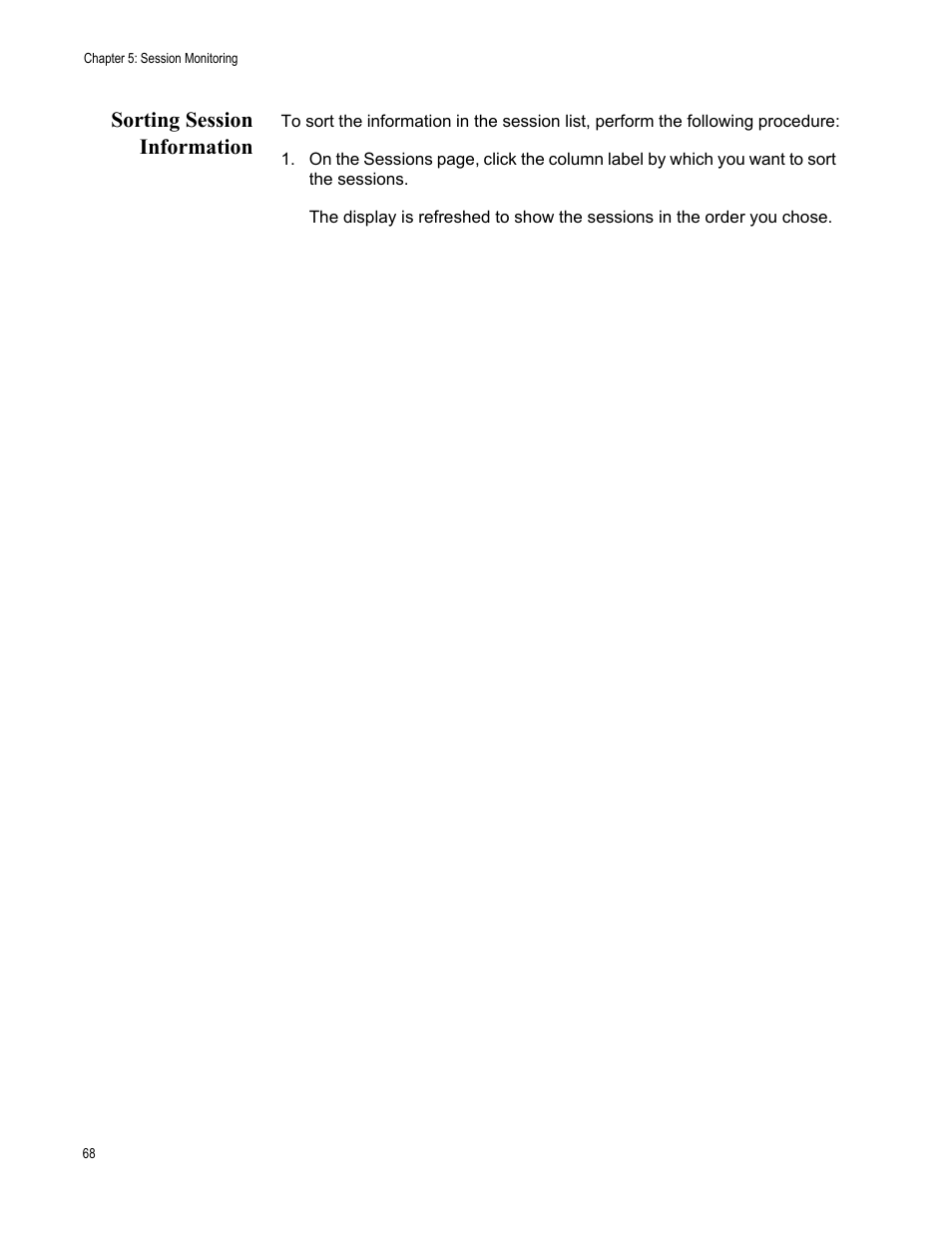 Sorting session information | Allied Telesis AT-WA7400/EU User Manual | Page 68 / 364