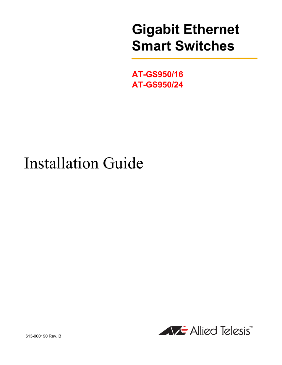 Allied Telesis AT-GS950/24 User Manual | 44 pages