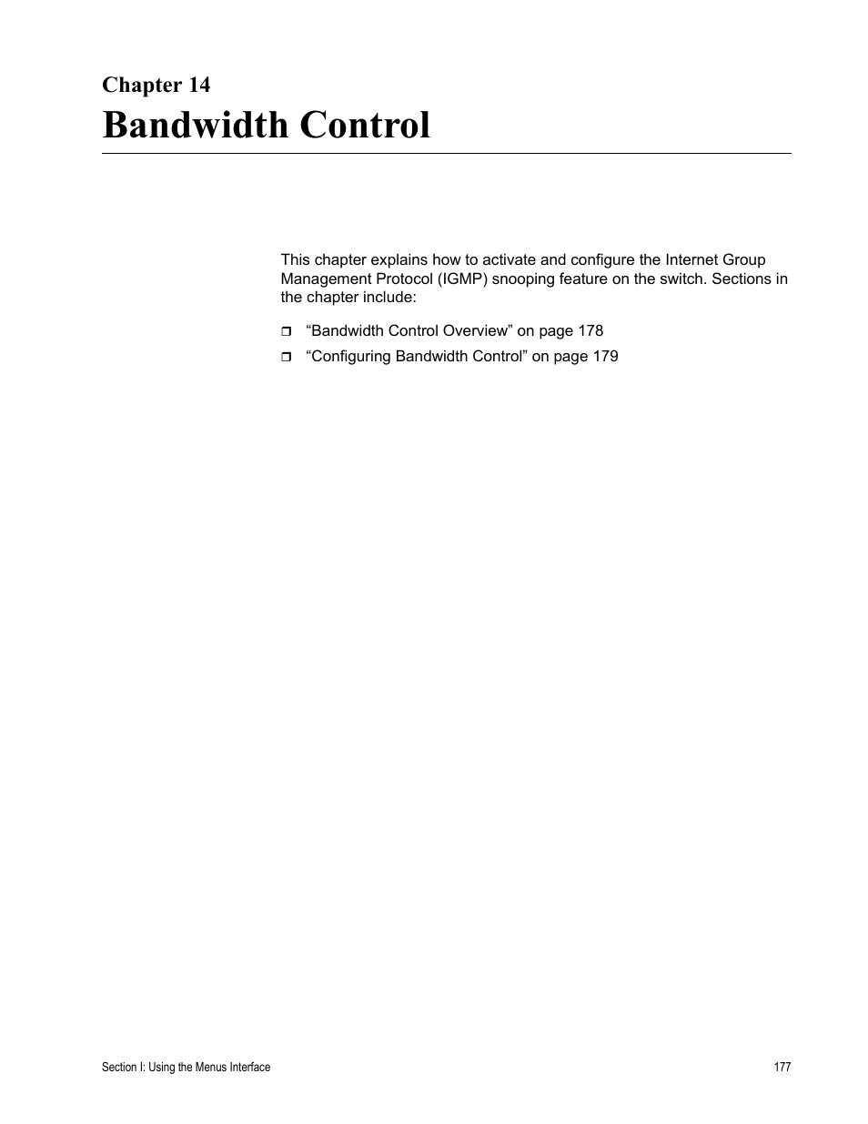 Chapter 14, Bandwidth control | Allied Telesis AT-S79 User Manual | Page 177 / 348