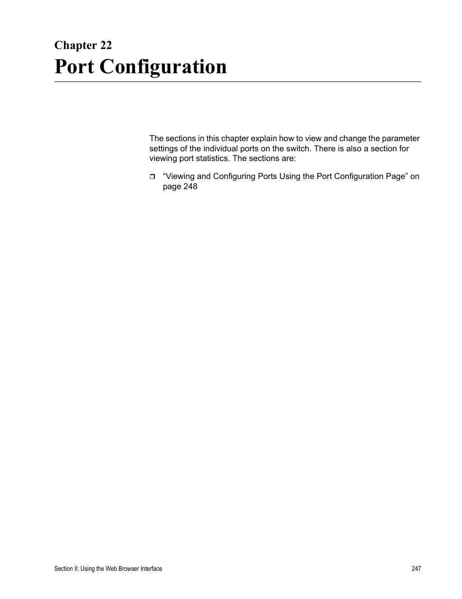 Chapter 22, Port configuration | Allied Telesis AT-S79 User Manual | Page 247 / 348