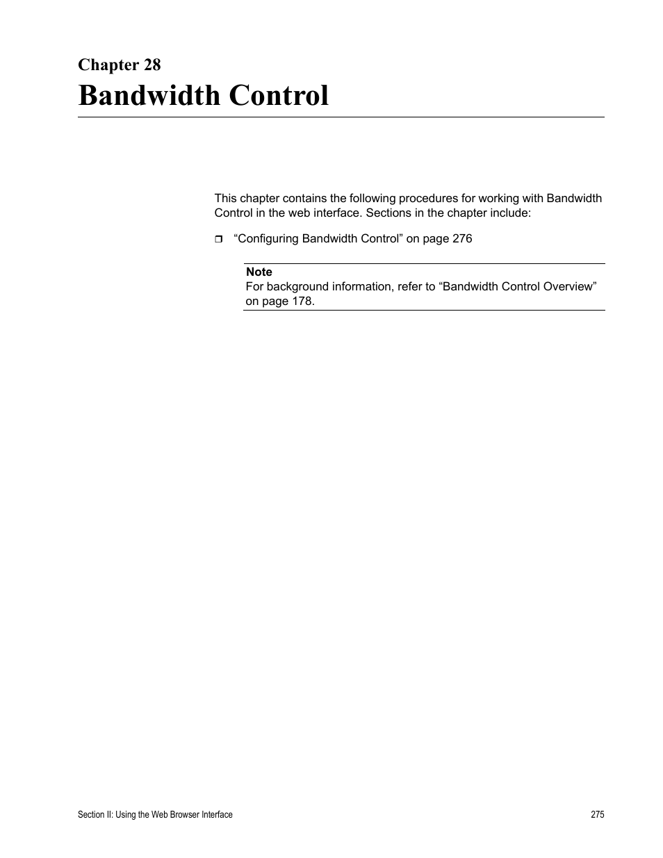 Chapter 28, Bandwidth control | Allied Telesis AT-S79 User Manual | Page 275 / 348