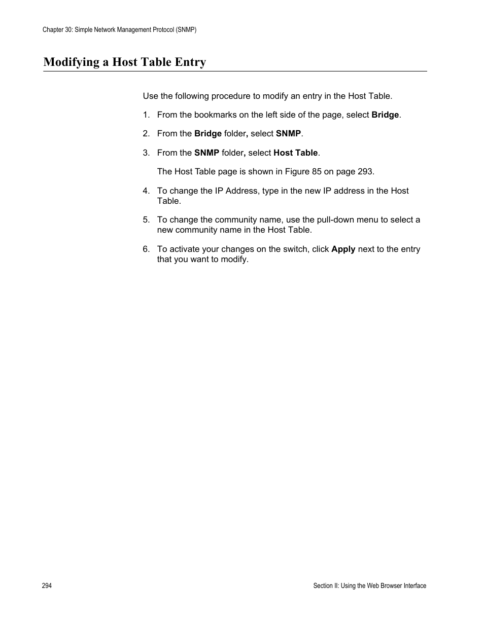 Modifying a host table entry | Allied Telesis AT-S79 User Manual | Page 294 / 348