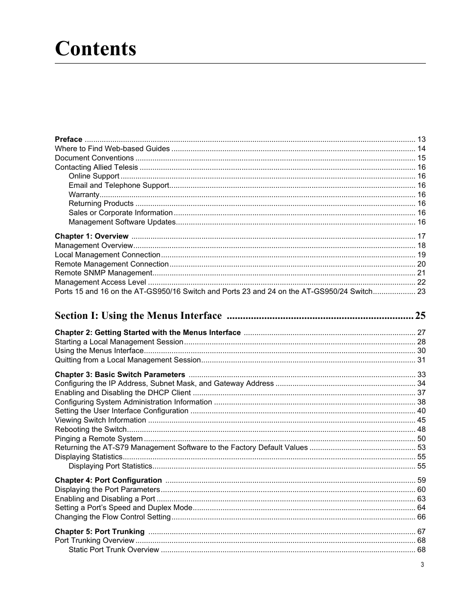 Allied Telesis AT-S79 User Manual | Page 3 / 348