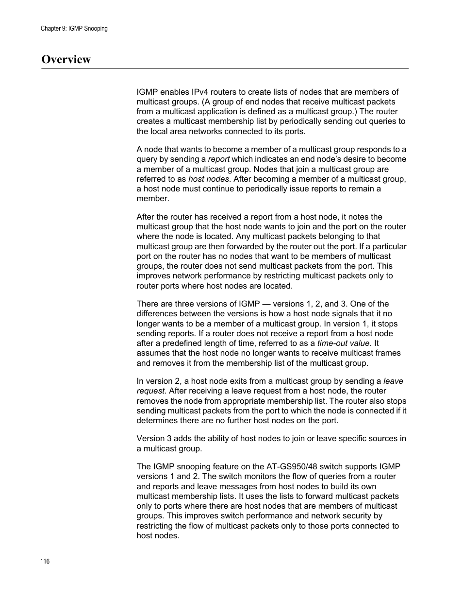 Overview | Allied Telesis AT-S106 User Manual | Page 116 / 226