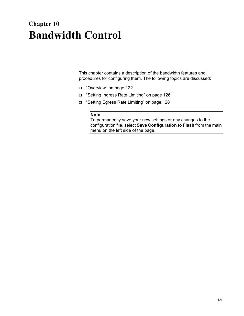 Chapter 10, Bandwidth control | Allied Telesis AT-S106 User Manual | Page 121 / 226