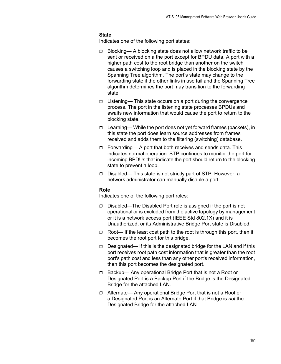 Allied Telesis AT-S106 User Manual | Page 161 / 226