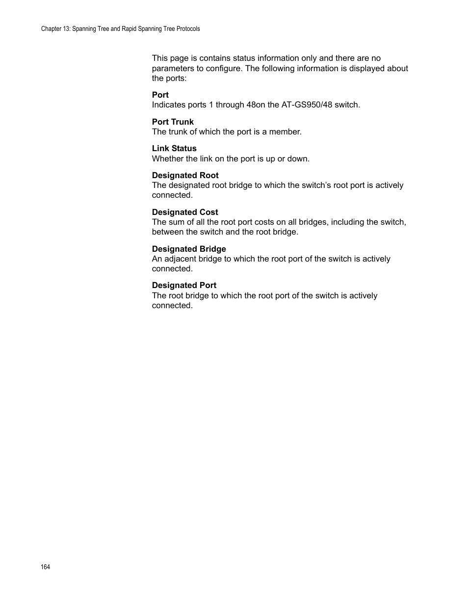 Allied Telesis AT-S106 User Manual | Page 164 / 226