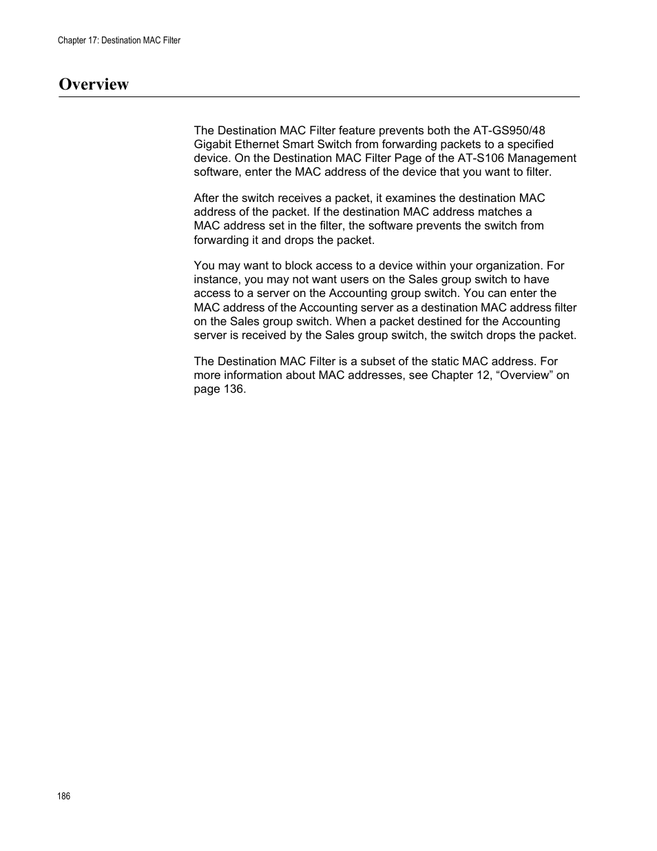 Overview | Allied Telesis AT-S106 User Manual | Page 186 / 226