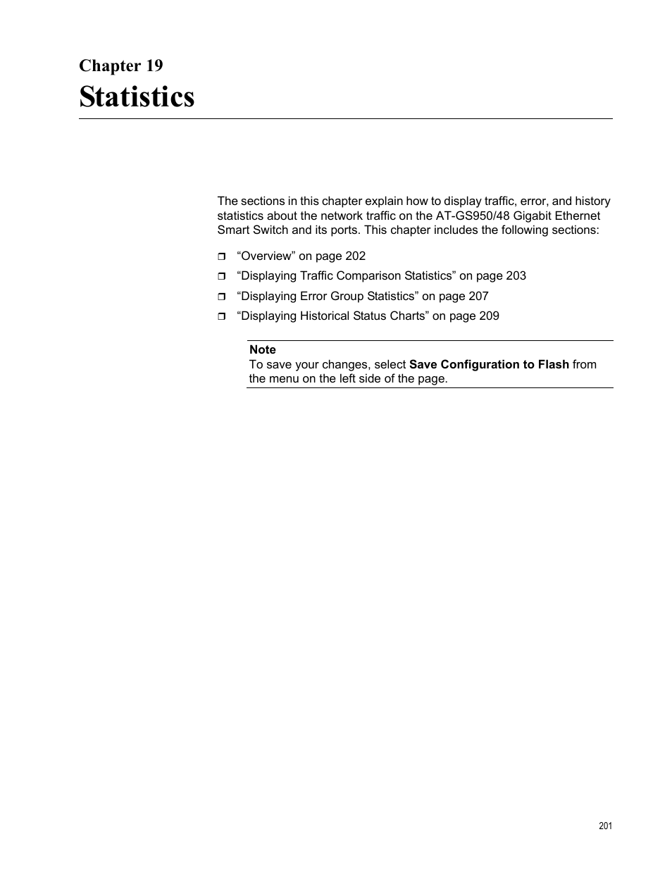 Chapter 19, Statistics | Allied Telesis AT-S106 User Manual | Page 201 / 226