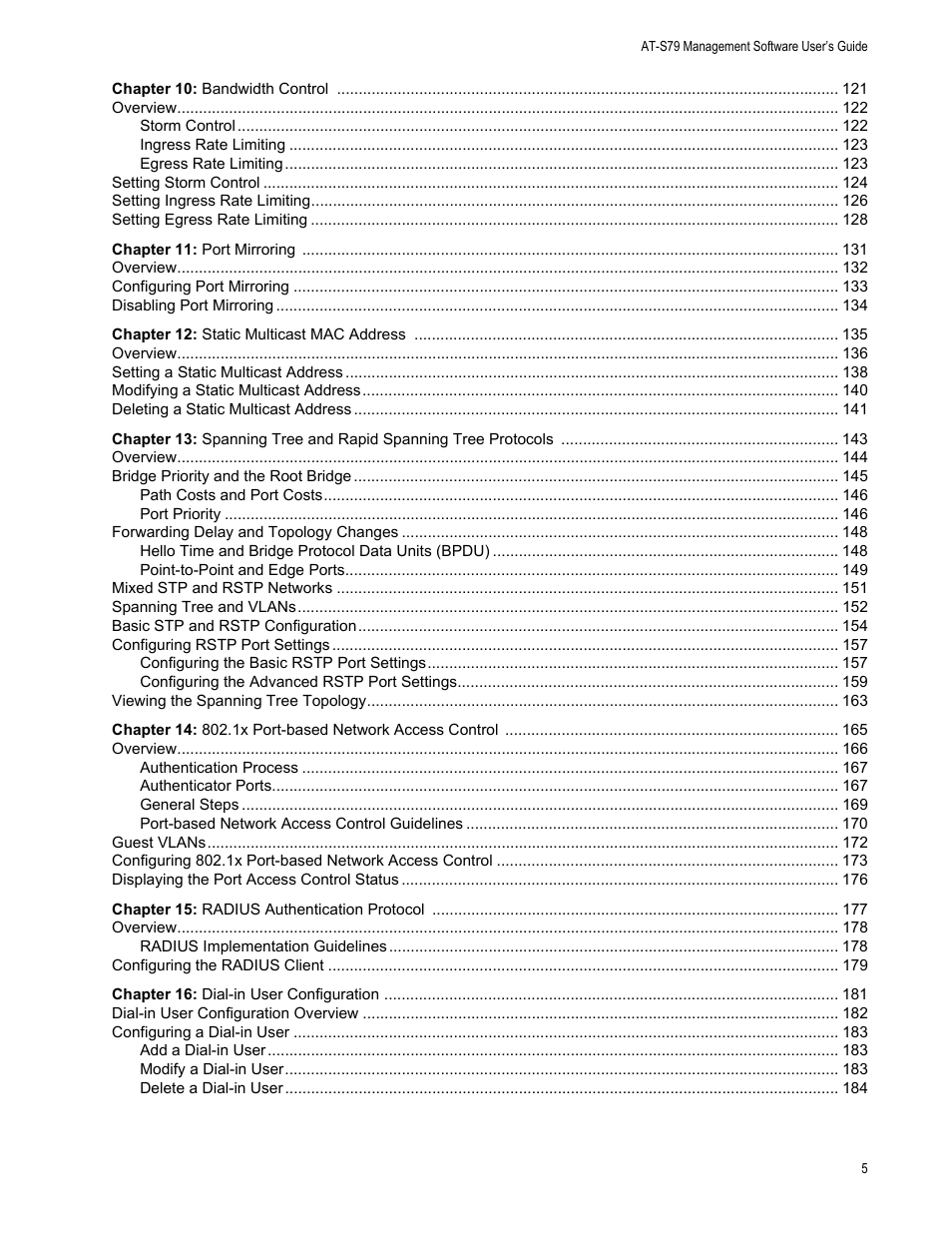 Allied Telesis AT-S106 User Manual | Page 5 / 226
