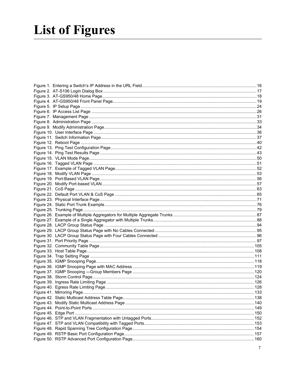 List of figures | Allied Telesis AT-S106 User Manual | Page 7 / 226