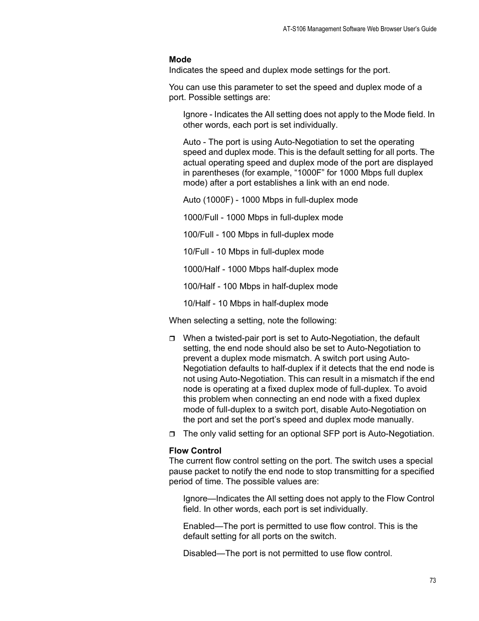 Allied Telesis AT-S106 User Manual | Page 73 / 226