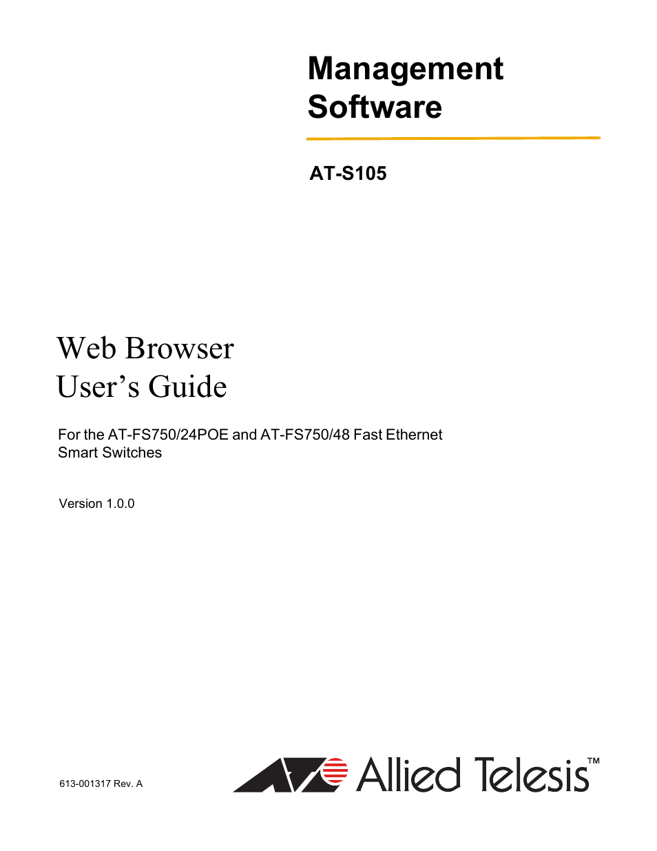 Allied Telesis AT-S105 User Manual | 234 pages