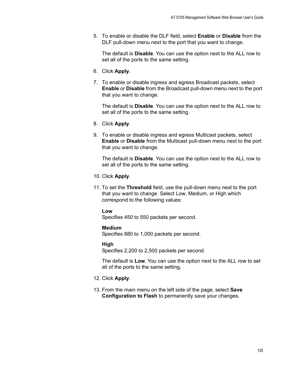 Allied Telesis AT-S105 User Manual | Page 125 / 234
