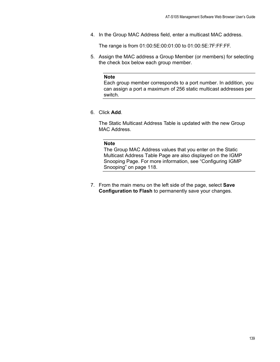 Allied Telesis AT-S105 User Manual | Page 139 / 234