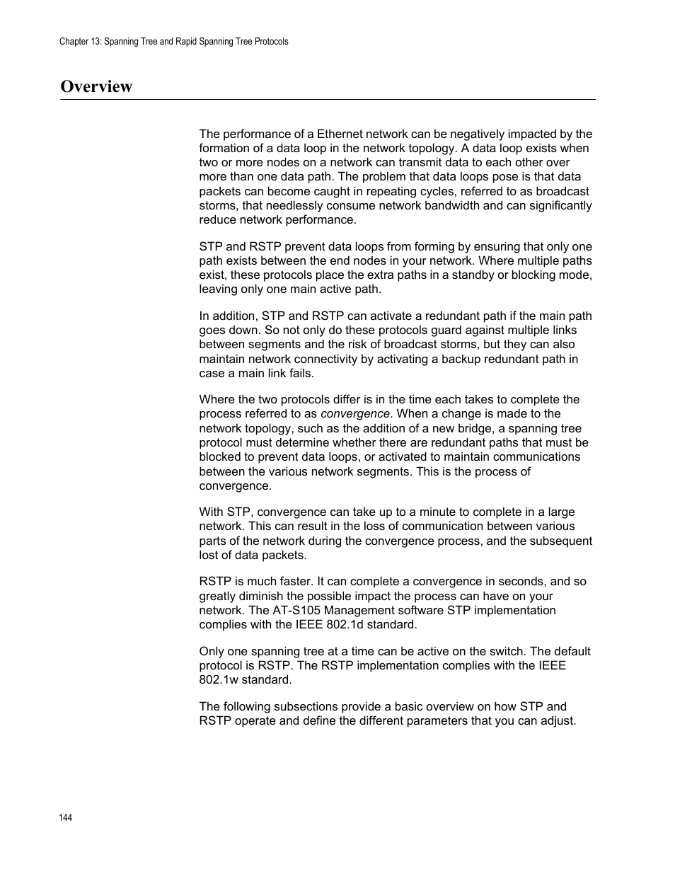 Overview | Allied Telesis AT-S105 User Manual | Page 144 / 234