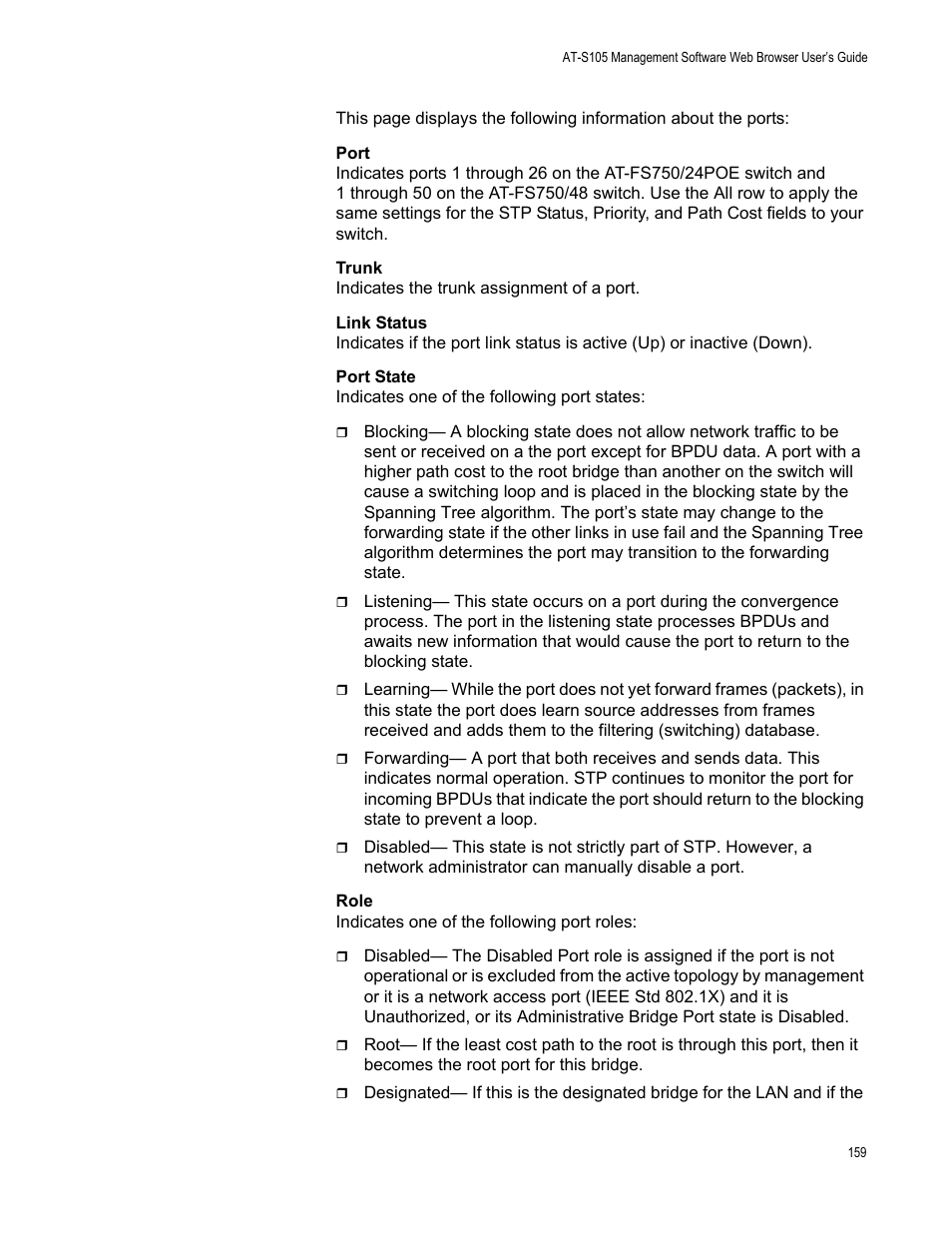 Allied Telesis AT-S105 User Manual | Page 159 / 234