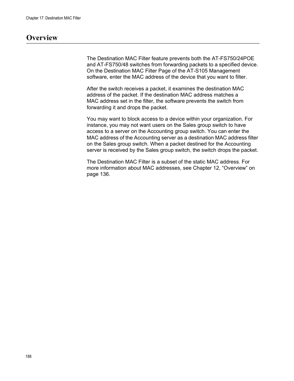 Overview | Allied Telesis AT-S105 User Manual | Page 188 / 234