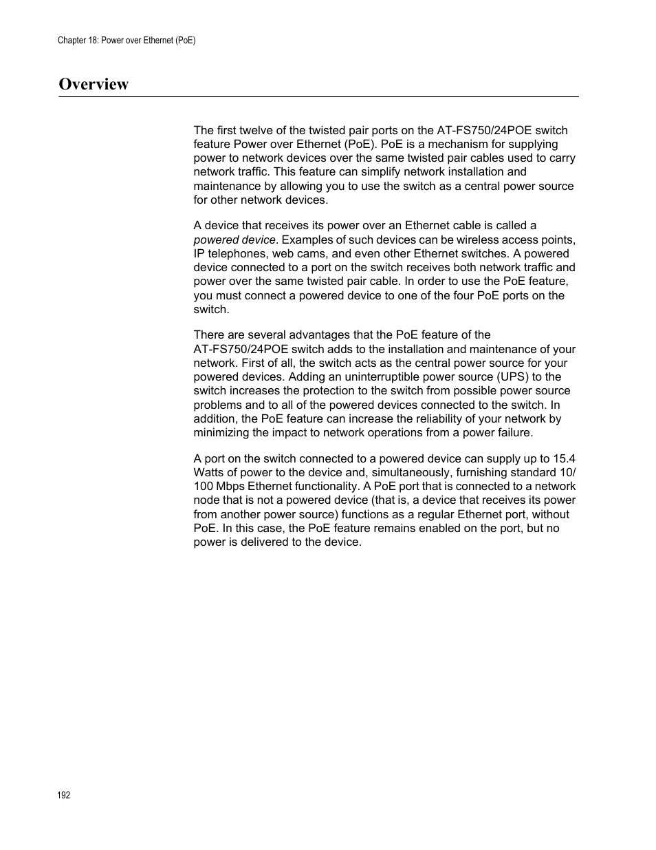Overview | Allied Telesis AT-S105 User Manual | Page 192 / 234