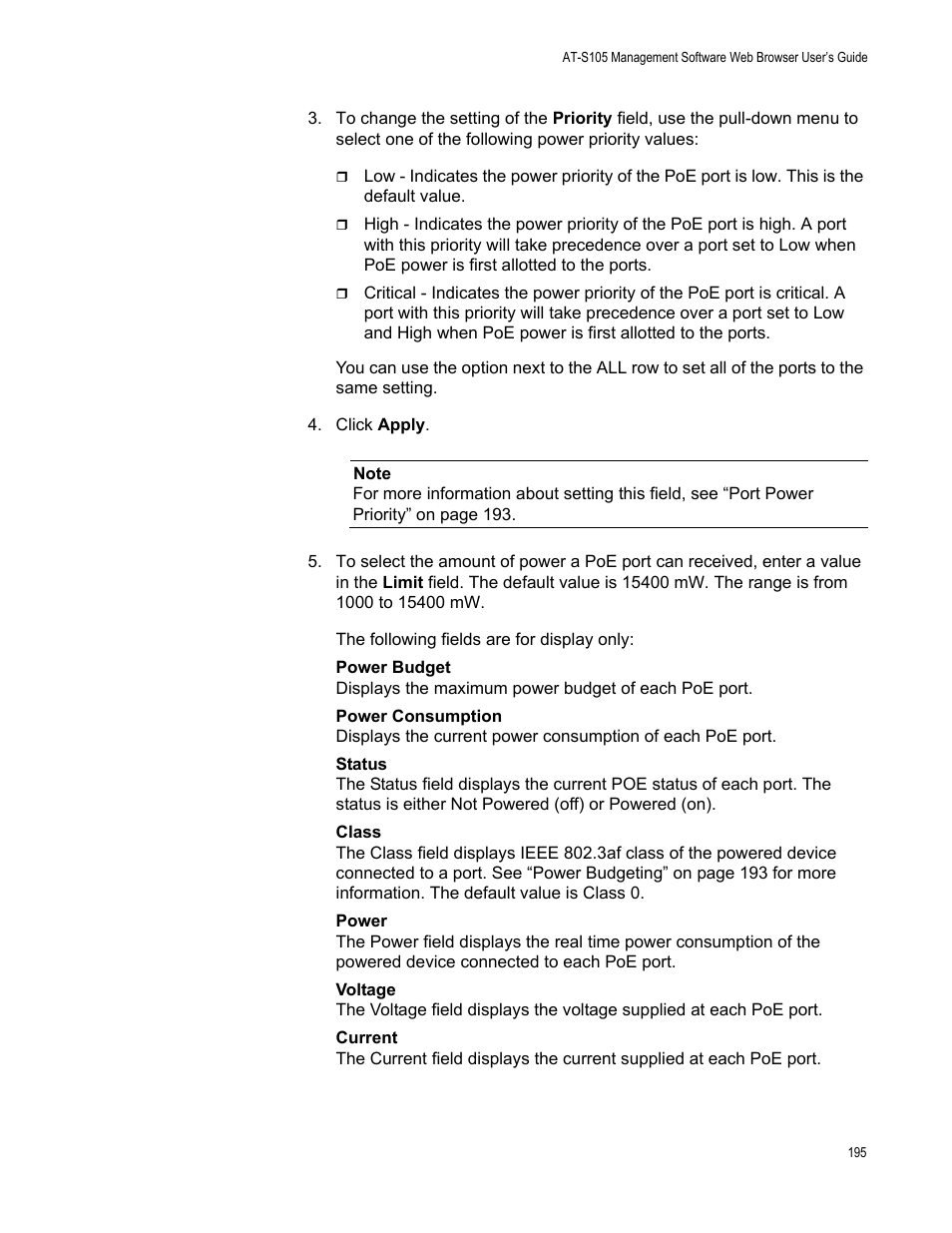 Allied Telesis AT-S105 User Manual | Page 195 / 234