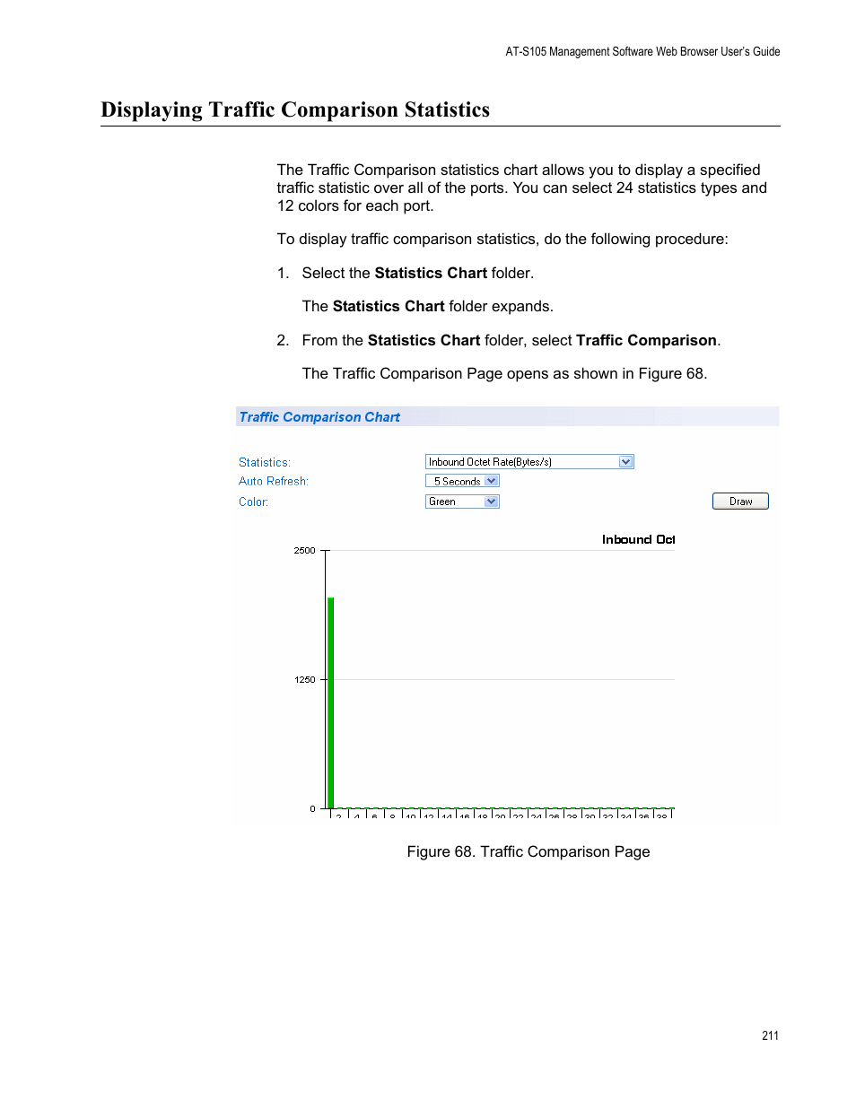 Displaying traffic comparison statistics | Allied Telesis AT-S105 User Manual | Page 211 / 234