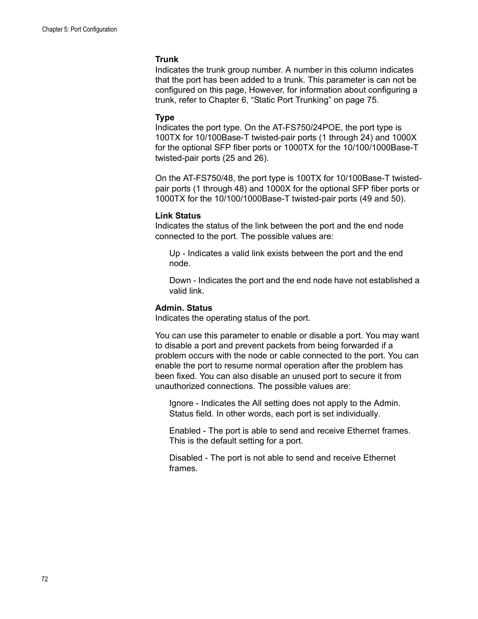 Allied Telesis AT-S105 User Manual | Page 72 / 234