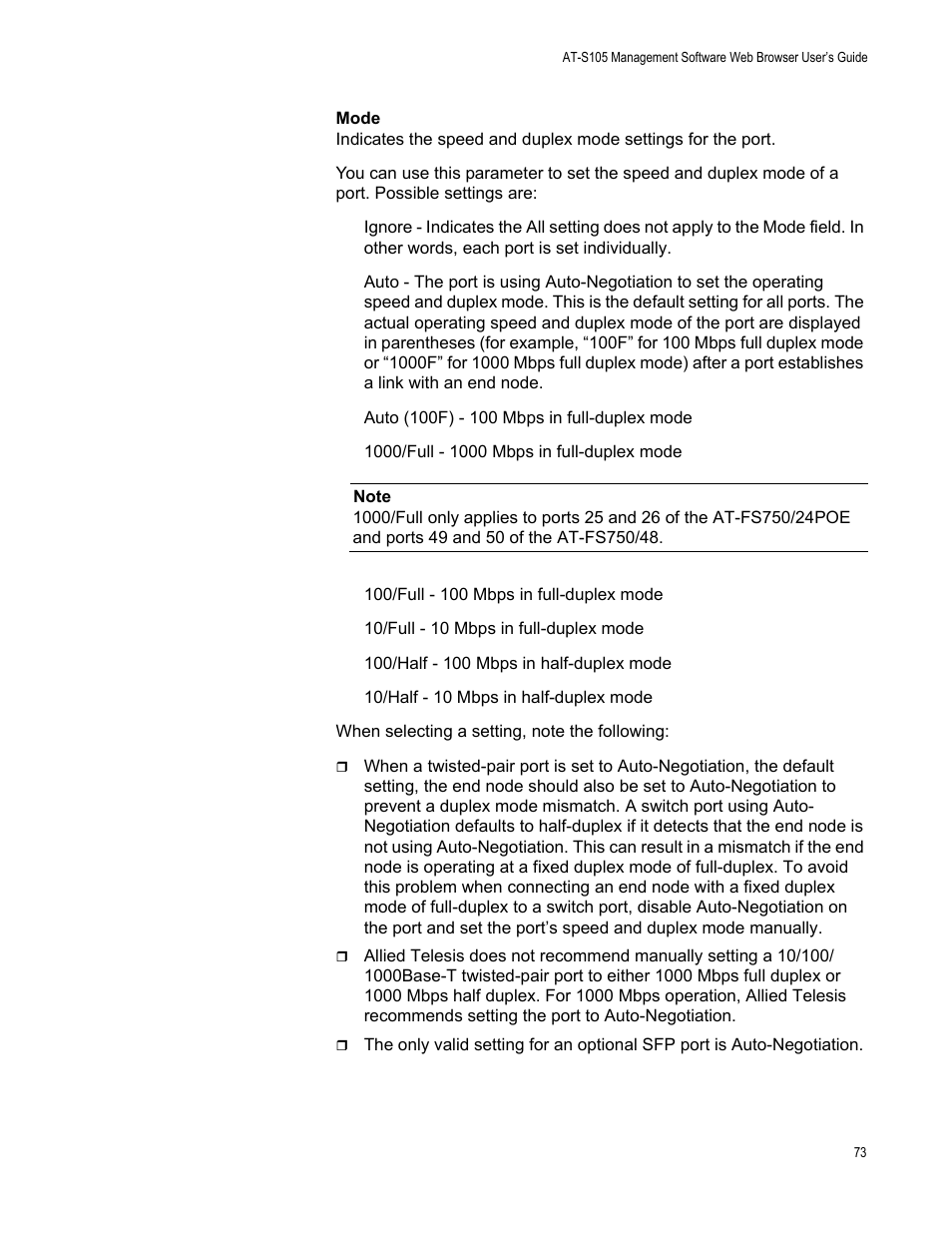 Allied Telesis AT-S105 User Manual | Page 73 / 234