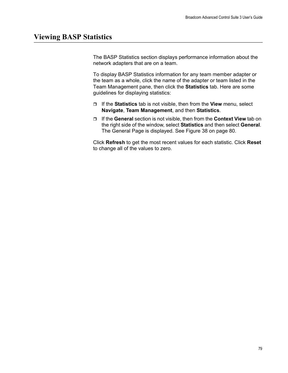 Viewing basp statistics | Allied Telesis Broadcom Advanced Control Suite 3 User Manual | Page 79 / 80